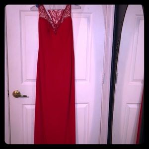Red evening gown